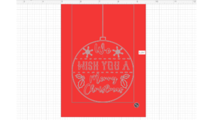 cricut christmas card design on red cardstock
